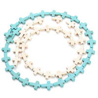 Turquoise Beads, Cross, more colors for choice, 12x16x4mm, Hole:Approx 1.5mm, Approx 24PCs/Strand, Sold Per Approx 15.5 Inch Strand
