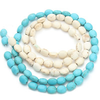 Turquoise Beads, Flat Oval, more colors for choice, 10x8x5mm, Hole:Approx 1.5mm, Approx 38PCs/Strand, Sold Per Approx 15.5 Inch Strand