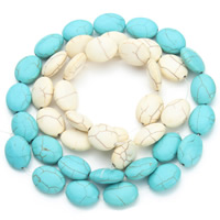 Turquoise Beads, Flat Oval, more colors for choice, 19x15mm, Hole:Approx 1.5mm, Approx 20PCs/Strand, Sold Per Approx 15.5 Inch Strand