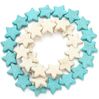 Turquoise Beads, Star, more colors for choice, 25x6.5mm, Hole:Approx 1.5mm, Approx 15PCs/Strand, Sold Per Approx 15.5 Inch Strand