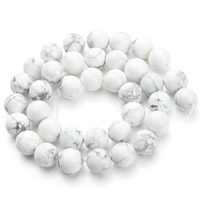 Synthetische Türkis Perle, rund, verschiedene Größen vorhanden, weiß, Bohrung:ca. 1.5mm, verkauft per ca. 15.5 ZollInch Strang