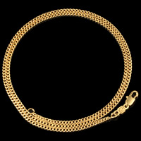 Collier chaîne en laiton, Plaqué d'or 18K, chaîne de torsion ovale & pour femme, sans plomb et cadmium, 2mm, Vendu par Environ 21.5 pouce brin