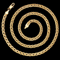 Collier chaîne en laiton, Plaqué d'or 18K, pour homme, sans plomb et cadmium, 5mm, Vendu par Environ 23.5 pouce brin