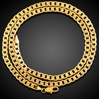 Messingkette Halskette, Messing, 18 K vergoldet, Kandare Kette & für Frau, frei von Blei & Kadmium, 5.5mm, verkauft per ca. 23.5 ZollInch Strang