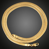 Brass Chain Necklace, 18K gold plated, herringbone chain & for man, lead & cadmium free, 10mm, Sold Per Approx 23.5 Inch Strand