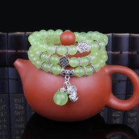 Natural Prehnite Bracelet with Zinc Alloy Fabulous Wild Beast for woman &  8mm Sold Per Approx 19.3 Inch Strand