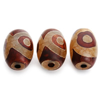 Natural Tibetan Agate Dzi Beads, Drum, 15x23mm, Hole:Approx 2mm, 5PCs/Bag, Sold By Bag
