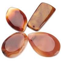 Lace Agate Pendants, red, 30-50mm, Hole:Approx 1.5mm, 2PCs/Bag, Sold By Bag