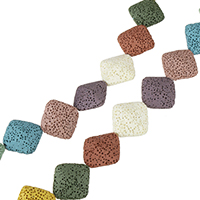Lava Beads Rhombus multi-colored Approx 1mm Length Approx 15.5 Inch Approx Sold By Lot