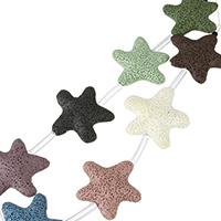 Lava Beads Starfish multi-colored Approx 1mm Length Approx 16.5 Inch Approx Sold By Lot