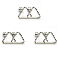 Rozsdamentes acél Ear Piercing ékszerek, Stainless Steel, Háromszög, az eredeti szín, 10mm, 4mm, 50PC-k/Lot, Által értékesített Lot