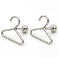 Stainless Steel Ear Piercing Jewelry, Hanger, original color, 15x1mm, 50PCs/Lot, Sold By Lot