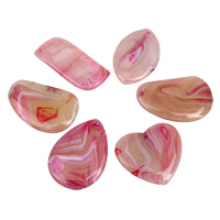 Csipke Achát Medálok, élénk rózsaszínes piros, 35x54x6mm-27x60x5mm, Lyuk:Kb 1mm, 5PC-k/Bag, Által értékesített Bag
