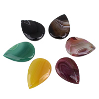 Lace Agate Pendants, Teardrop, mixed colors, 28x41x6mm-29x42x6mm, Hole:Approx 1mm, 5PCs/Bag, Sold By Bag