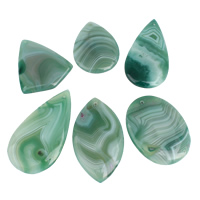Lace Agate Pendants, green, 36x50x6mm-42x69x7mm, Hole:Approx 1mm, 5PCs/Bag, Sold By Bag