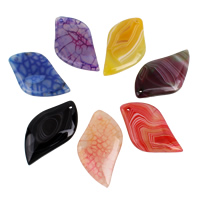 Mixed Agate Pendant, 28x50x5mm-29x51x6mm, Hole:Approx 1mm, 5PCs/Bag, Sold By Bag