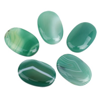 Lace Agate Cabochon, Flat Oval, flat back, green, 19x30x5mm-20x30x6mm, 5PCs/Bag, Sold By Bag