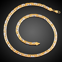 Mässing Chain Necklace, plated, Unisex & två ton, leda & kadmiumfri, 5mm, Såld Per Ca 17.5 inch Strand
