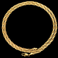 Collar de cadena de latón, metal, chapado en oro de 18 K, para mujer, libre de plomo & cadmio, 4mm, Vendido para aproximado 23.5 Inch Sarta
