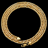 Brass Chain Necklace, 18K gold plated, curb chain & for woman, lead & cadmium free, 7.5mm, Sold Per Approx 23.5 Inch Strand
