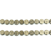 Golden Pyrite Beads Flat Round natural Approx 1mm Length Approx 16 Inch Sold By Lot