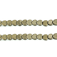 Golden Pyrite Beads, Heart, natural, different size for choice, Hole:Approx 0.8mm, Length:Approx 15.5 Inch, Sold By Lot