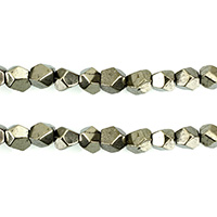 Golden Pyrite Beads, natural, faceted, 7.50x8x7mm, Hole:Approx 1mm, Length:Approx 15.5 Inch, 3Strands/Lot, Approx 54PCs/Strand, Sold By Lot