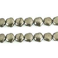 Golden Pyrite Beads, Flower, natural, 12x12x5mm, Hole:Approx 1.1mm, Length:Approx 15.5 Inch, 3Strands/Lot, Approx 34PCs/Strand, Sold By Lot