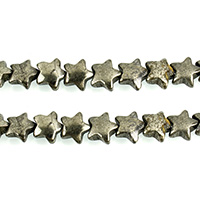 Golden Pyrite Beads, Star, natural, different size for choice, Hole:Approx 0.7mm, Length:Approx 16 Inch, Sold By Lot