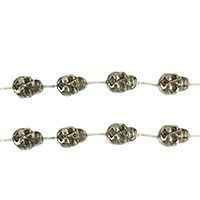 Golden Pyrite Beads, Skull, natural, 19x13m, Hole:Approx 1.5mm, Length:Approx 15.5 Inch, 3Strands/Lot, Approx 13PCs/Strand, Sold By Lot