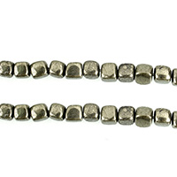 Golden Pyrite Beads, Cube, natural, different size for choice, Hole:Approx 1mm, Length:Approx 16 Inch, Sold By Lot