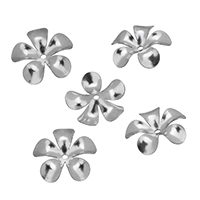Cap kuglica od nehrđajućeg čelika, Nehrđajući čelik, Cvijet, izvorna boja, 15x14.50x2mm, Rupa:Približno 1mm, 1000računala/Lot, Prodano By Lot