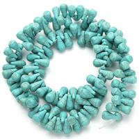 turquoise synthétique goutte, larme, bleu, 6x11mm, Trou:Environ 1.5mm, Environ 100PC/brin, Vendu par Environ 15.5 pouce brin