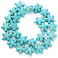 Turquoise Beads, Starfish, blue, 20mm, Hole:Approx 1.5mm, Approx 20PCs/Strand, Sold Per Approx 15.5 Inch Strand