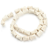 turchese sintetico perla, Osso, bianco, 12.5x8mm, Foro:Appross. 1.5mm, Appross. 30PC/filo, Venduto per Appross. 15.5 pollice filo