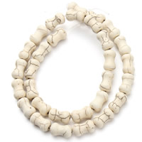 turchese sintetico perla, Osso, bianco, 8x14mm, Foro:Appross. 1.5mm, Appross. 26PC/filo, Venduto per Appross. 15.5 pollice filo