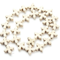 turchese sintetico perla, Croce, bianco, 15x6mm, Foro:Appross. 1.5mm, Appross. 24PC/filo, Venduto per Appross. 15.5 pollice filo