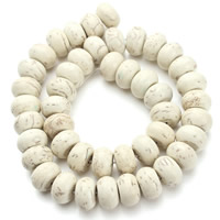 turchese sintetico perla, Tamburo, bianco, 16x9mm, Foro:Appross. 1.5mm, Appross. 43PC/filo, Venduto per Appross. 15.5 pollice filo