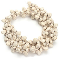 turchese sintetico perla, Farfalla, bianco, 15x20x5mm, Foro:Appross. 1.5mm, Appross. 26PC/filo, Venduto per Appross. 15.5 pollice filo
