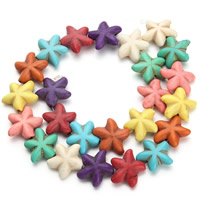 Turquoise Beads, Starfish, mixed colors, 19x20x8mm, Hole:Approx 1.5mm, Approx 20PCs/Strand, Sold Per Approx 15.5 Inch Strand