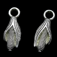 Tibetan Style Pendants, Corn, antique silver color plated, lead & cadmium free, 15x5x2.5mm, Hole:Approx 1.5mm, 100PCs/Bag, Sold By Bag