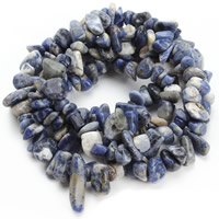Blauer Tupfen Stein Perlen, blauer Punkt, Klumpen, 8-12mm, Bohrung:ca. 1.5mm, ca. 76PCs/Strang, verkauft per ca. 31 ZollInch Strang