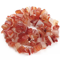 Natürliche Streifen Achat Perlen, Klumpen, rot, 8-12mm, Bohrung:ca. 1.5mm, ca. 76PCs/Strang, verkauft per ca. 31 ZollInch Strang