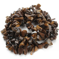 Tiger Eye Beads, Nuggets, 8-12mm, Hole:Ca. 1.5mm, Ca. 76pc'er/Strand, Solgt Per Ca. 31 inch Strand