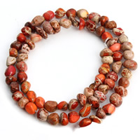 Impression Jasper Beads, Nuggets, reddish orange, 5-9mm, Hole:Approx 1.5mm, Approx 60PCs/Strand, Sold Per Approx 15.5 Inch Strand