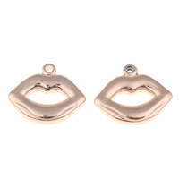 Stainless Steel Pendants Lip rose gold color plated Approx 1mm Sold By PC