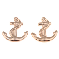 Stainless Steel Pendants, Anchor, rose gold color plated, nautical pattern, 19x20x3mm, Hole:Approx 1mm, Sold By PC
