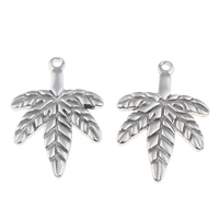 Stainless Steel Pendants Maple Leaf original color Approx 1.5mm Sold By PC