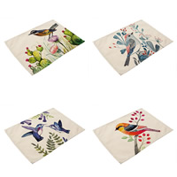 Linen Cotton Tablecloth, Rectangle, different designs for choice, 42x32cm, 20PCs/Bag, Sold By Bag
