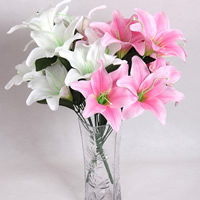 Kunstig blomst Home Decoration, Spun Silk, med Plastic, Flower, flere farver til valg, 43cm, 2pc'er/Bag, Solgt af Bag
